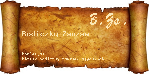 Bodiczky Zsuzsa névjegykártya